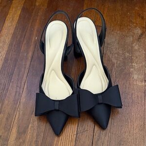Jessica Simpson Black Bow Slingback Heels Size 9
